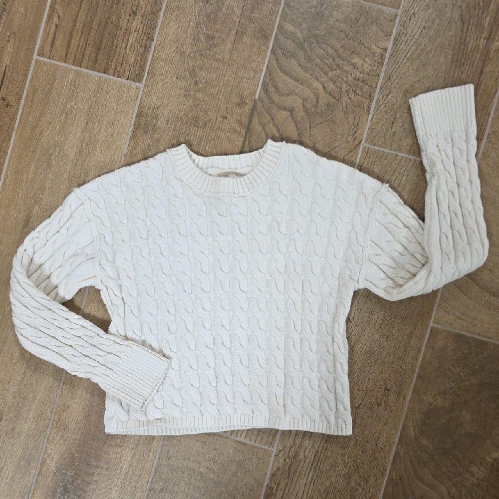 Kid's Cream Cable Knit Sweater